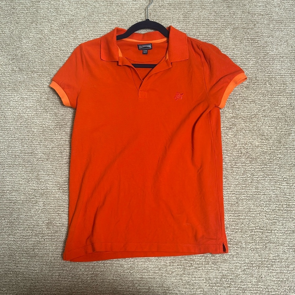 Boys orange Vilebrequin collard shirt